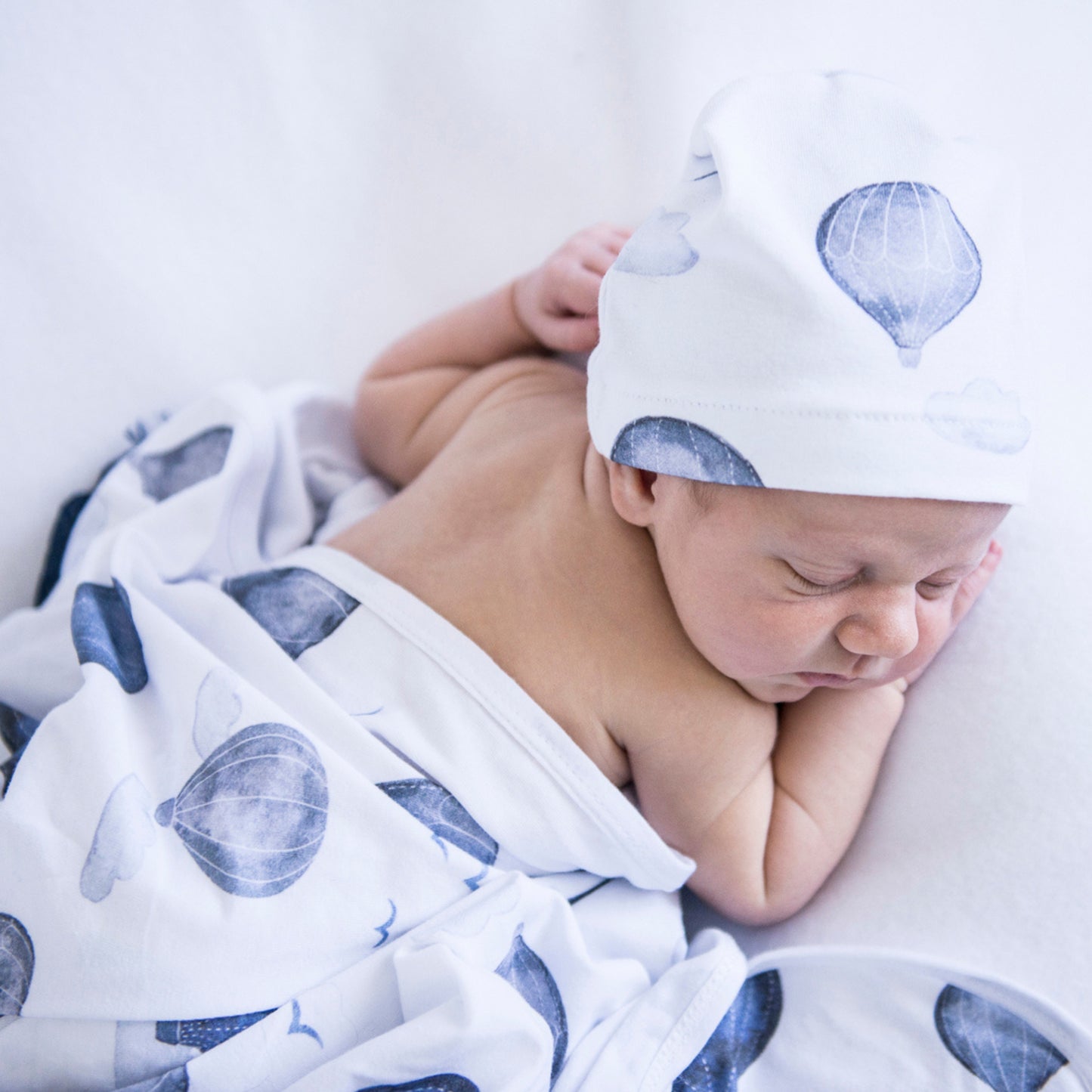 Cloud Chaser | Baby Cotton Jersey Wrap + Beanie