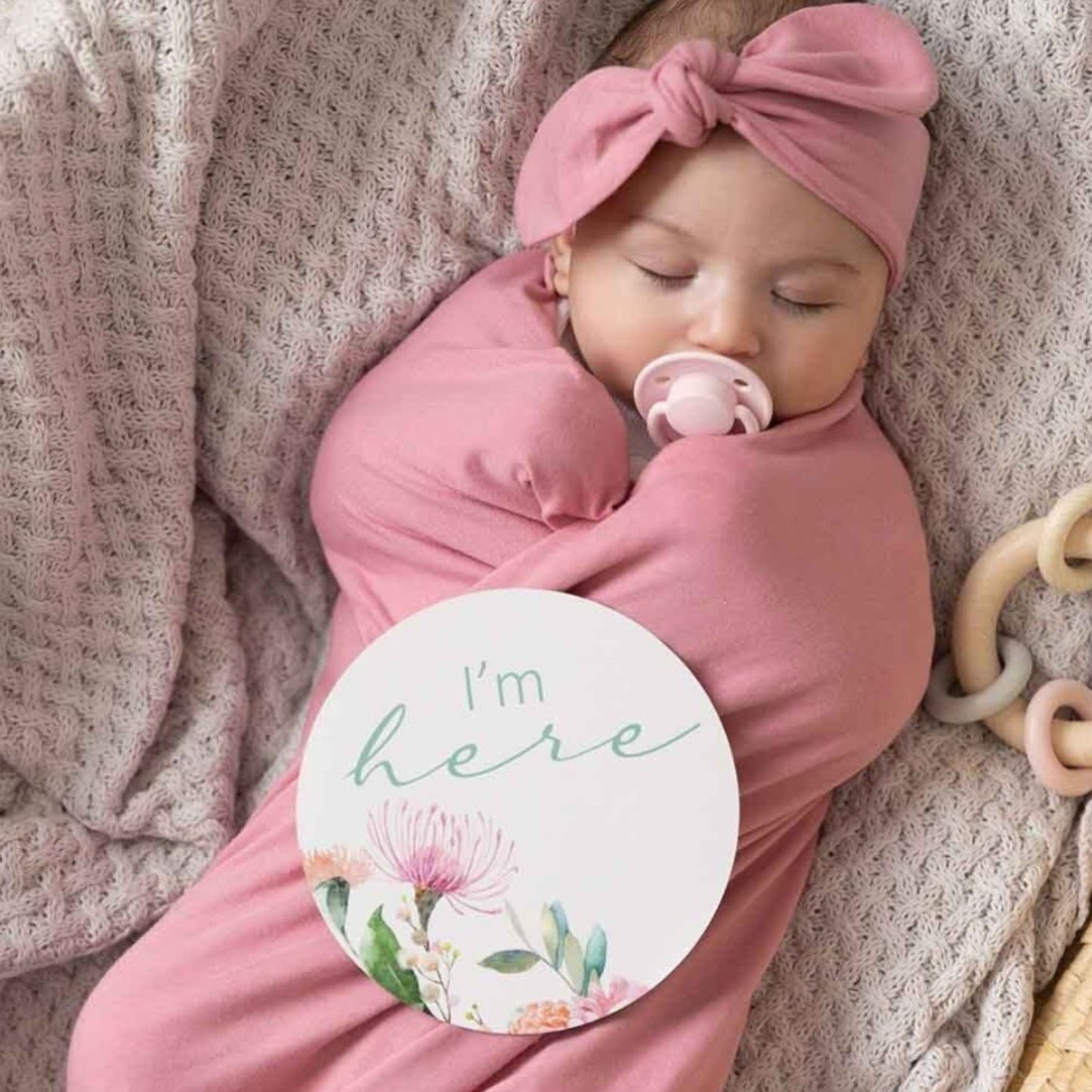 Jewel | Baby Cotton Jersey Wrap + Beanie