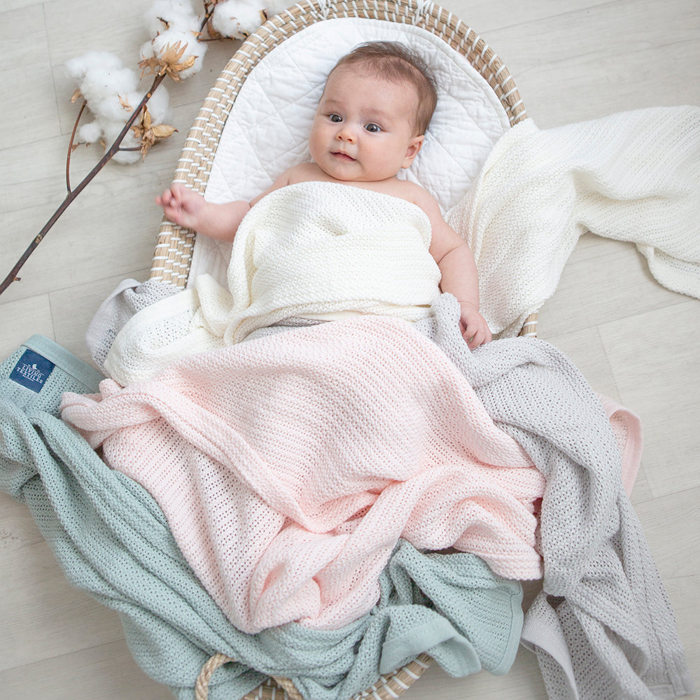 Natural White | Cot Blanket Cellular Organic Cotton