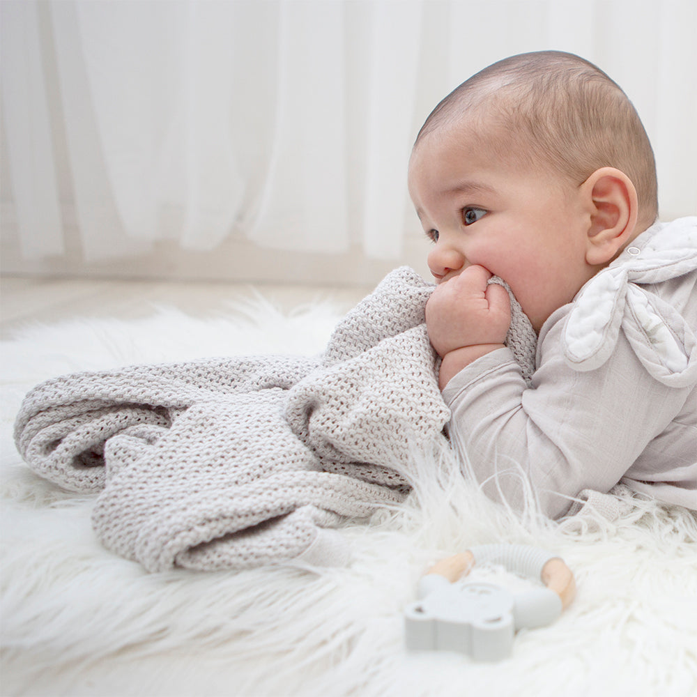 Grey | Cot Blanket Cellular Organic Cotton