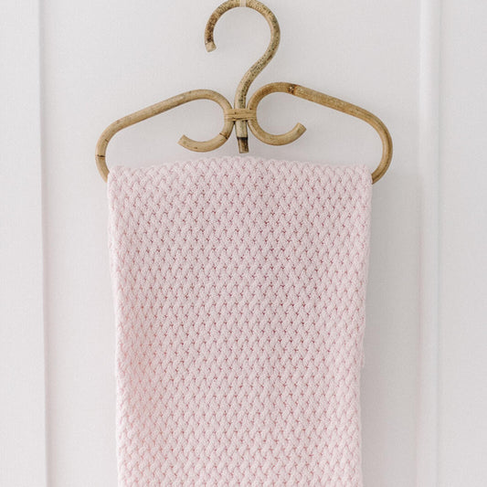 Blush Pink | Cotton Knit Cot Blanket Baby Bedding