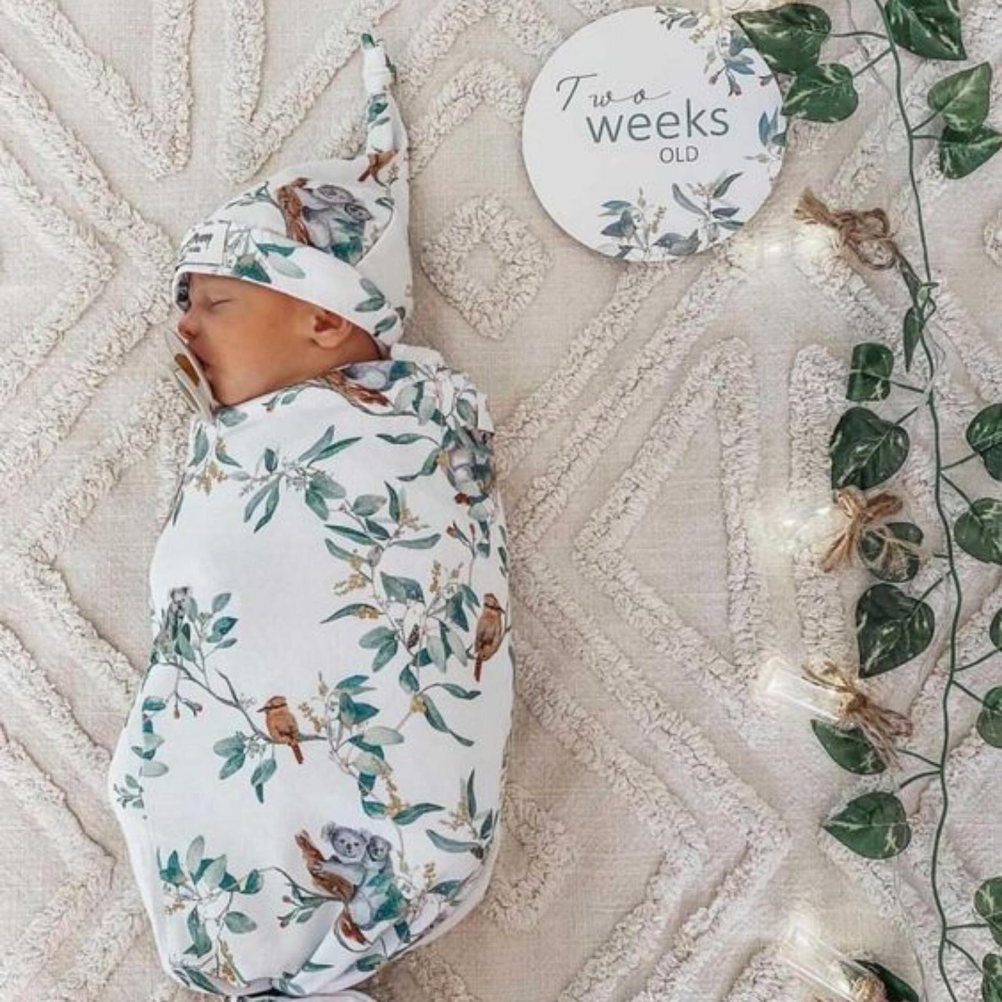 Eucalypt | Baby Cotton Jersey Wrap + Beanie