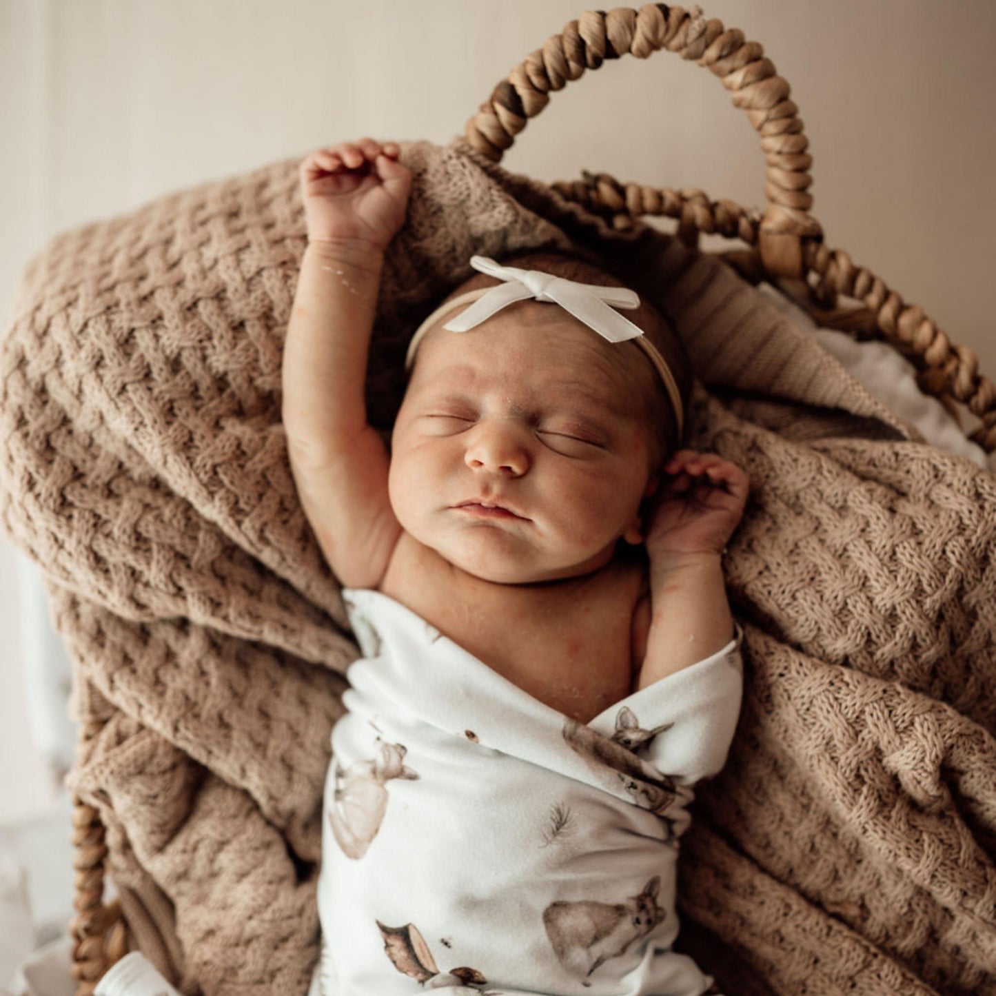 Hazelnut | Cotton Knit Cot Blanket Baby Bedding