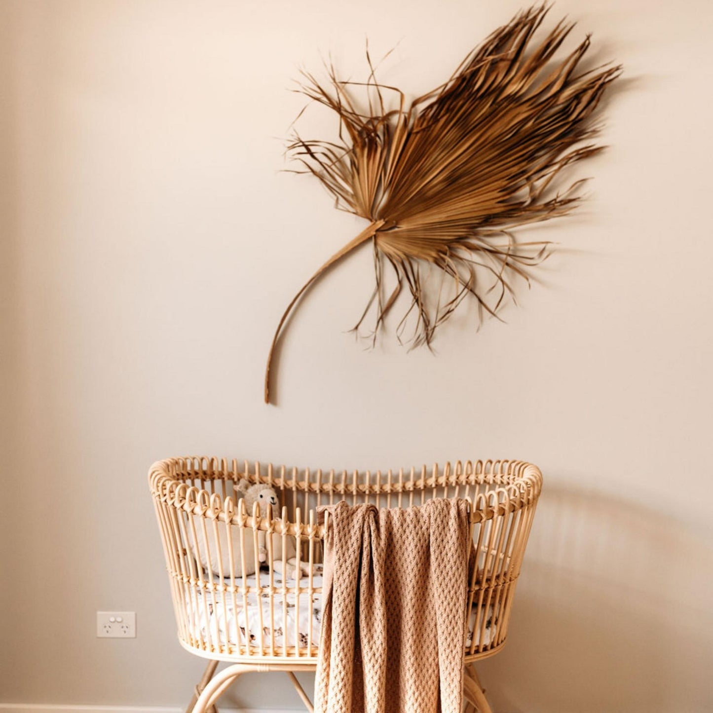 Hazelnut | Cotton Knit Cot Blanket Baby Bedding