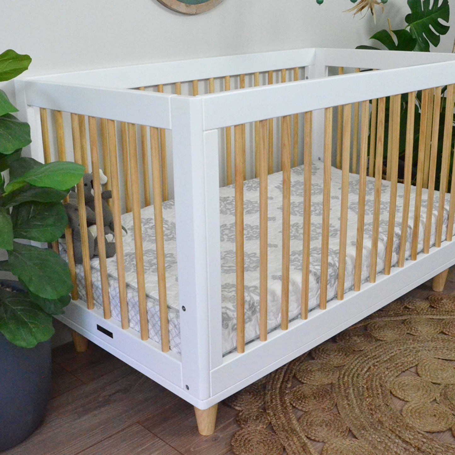 French Villa Baby - Boho Baby Cot - White - Wooden