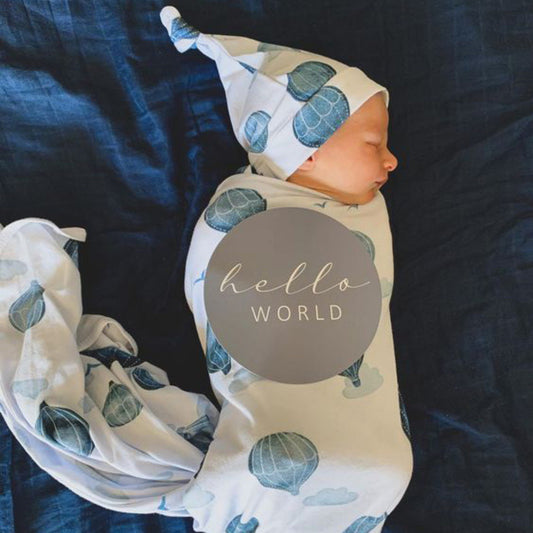Cloud Chaser | Baby Cotton Jersey Wrap + Beanie