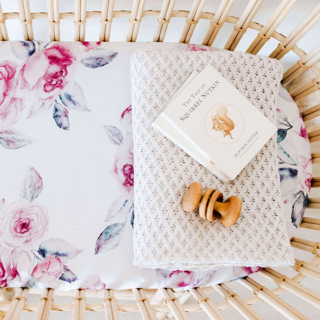 Lilac Skies | Baby Bassinet Sheet - Change Mat Cover