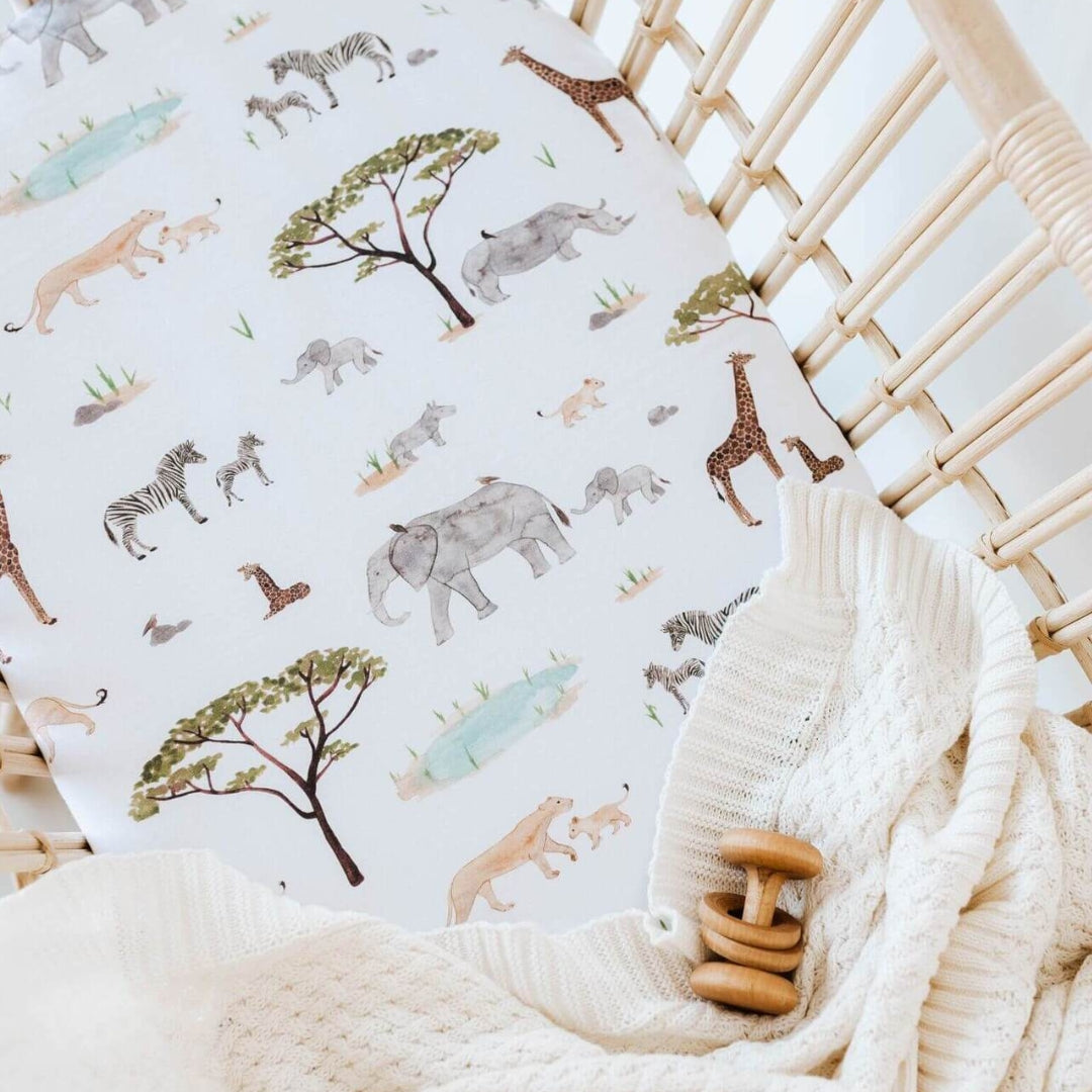 Safari | Baby Bassinet Sheet - Change Mat Cover