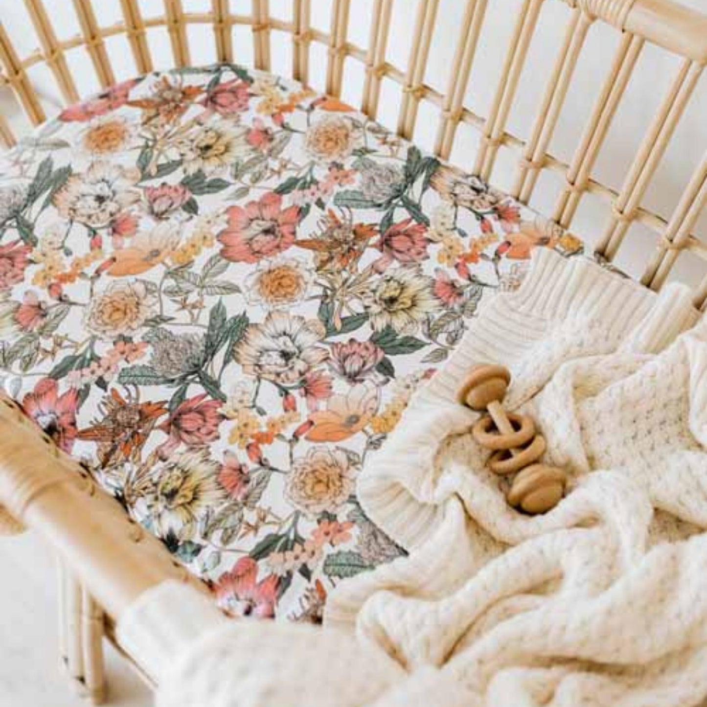 Cream | Cotton Knit Cot Blanket Baby Bedding
